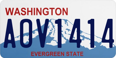 WA license plate AOV1414