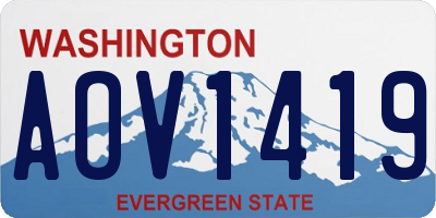 WA license plate AOV1419