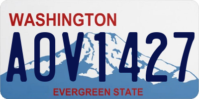 WA license plate AOV1427