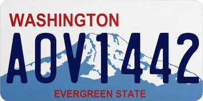 WA license plate AOV1442