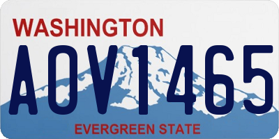 WA license plate AOV1465