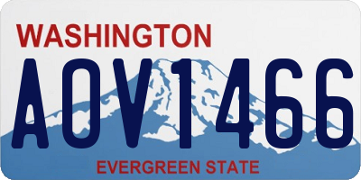 WA license plate AOV1466