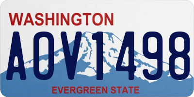 WA license plate AOV1498