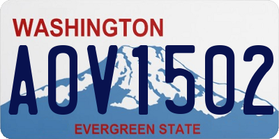 WA license plate AOV1502