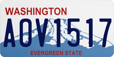 WA license plate AOV1517