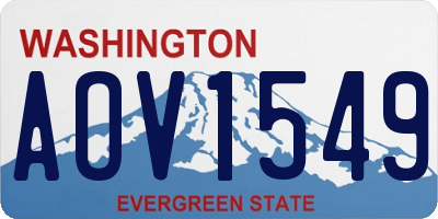 WA license plate AOV1549