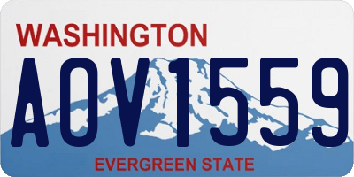 WA license plate AOV1559