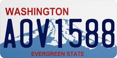 WA license plate AOV1588
