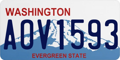 WA license plate AOV1593