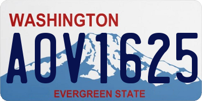 WA license plate AOV1625