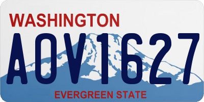 WA license plate AOV1627