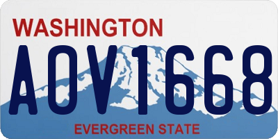 WA license plate AOV1668