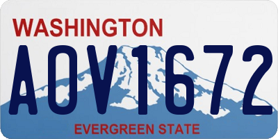 WA license plate AOV1672