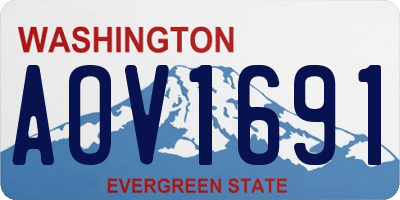 WA license plate AOV1691