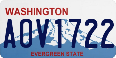 WA license plate AOV1722