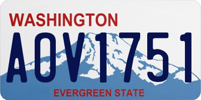 WA license plate AOV1751