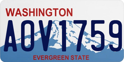 WA license plate AOV1759