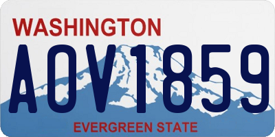 WA license plate AOV1859