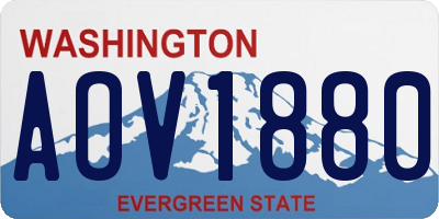 WA license plate AOV1880
