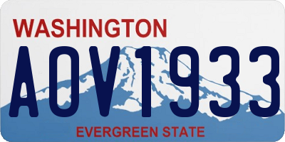 WA license plate AOV1933