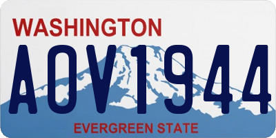 WA license plate AOV1944