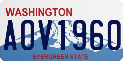 WA license plate AOV1960