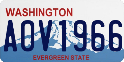 WA license plate AOV1966