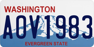 WA license plate AOV1983