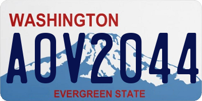 WA license plate AOV2044