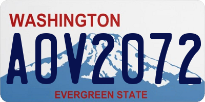 WA license plate AOV2072
