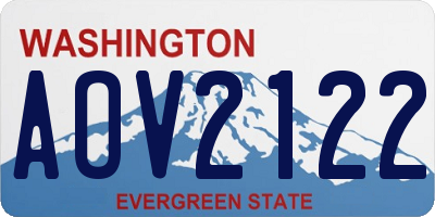 WA license plate AOV2122