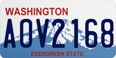 WA license plate AOV2168