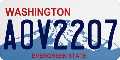 WA license plate AOV2207