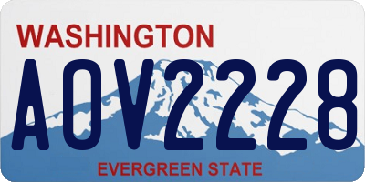WA license plate AOV2228