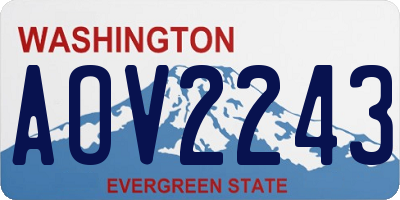 WA license plate AOV2243