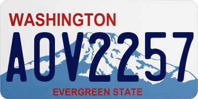 WA license plate AOV2257