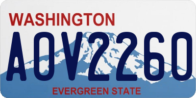 WA license plate AOV2260