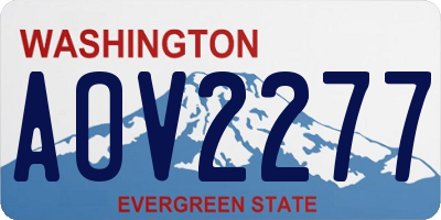 WA license plate AOV2277
