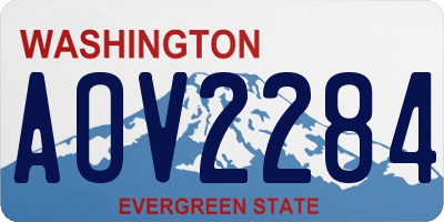 WA license plate AOV2284