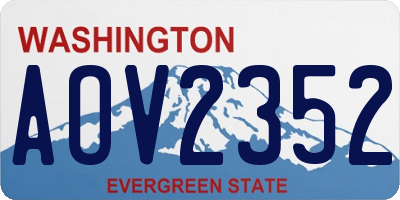 WA license plate AOV2352