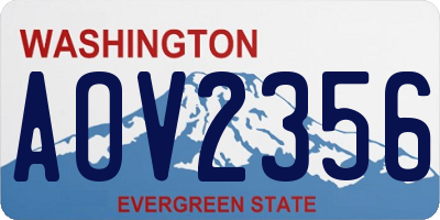 WA license plate AOV2356