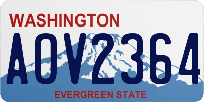 WA license plate AOV2364
