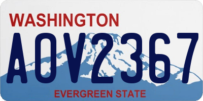 WA license plate AOV2367