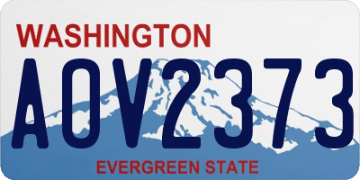 WA license plate AOV2373