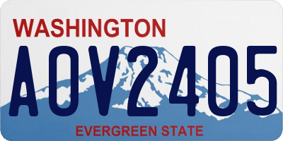WA license plate AOV2405