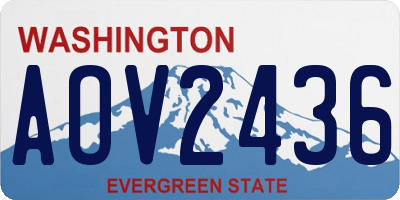 WA license plate AOV2436