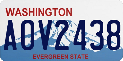 WA license plate AOV2438