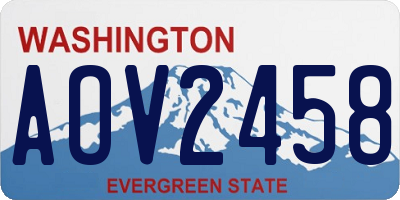 WA license plate AOV2458
