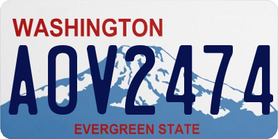 WA license plate AOV2474