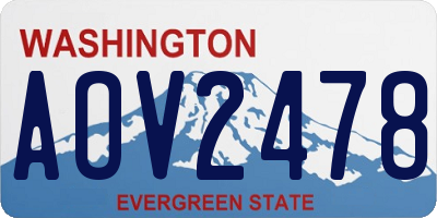 WA license plate AOV2478